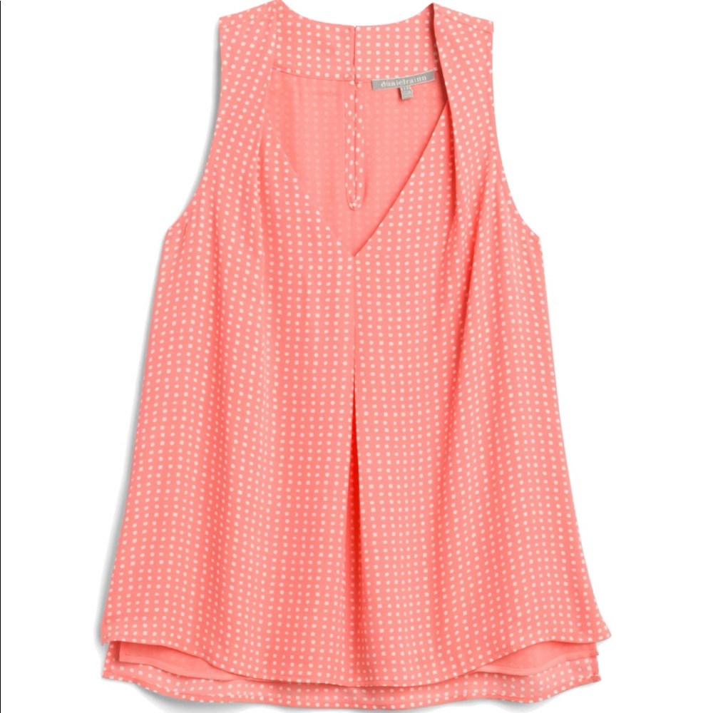 Daniel Rainn coral and polka dot top
